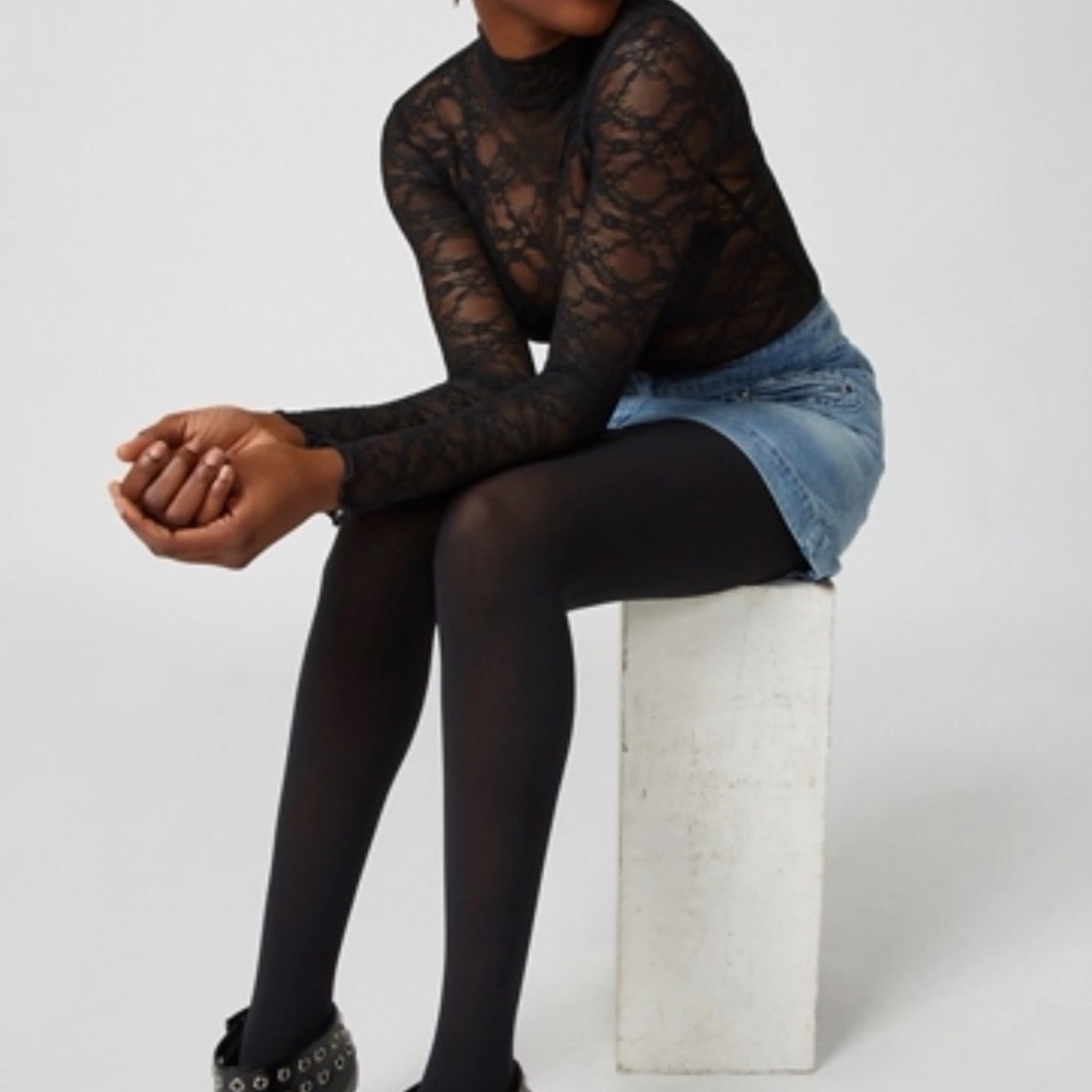 Urban Outfitters Sheer Black Lace Top